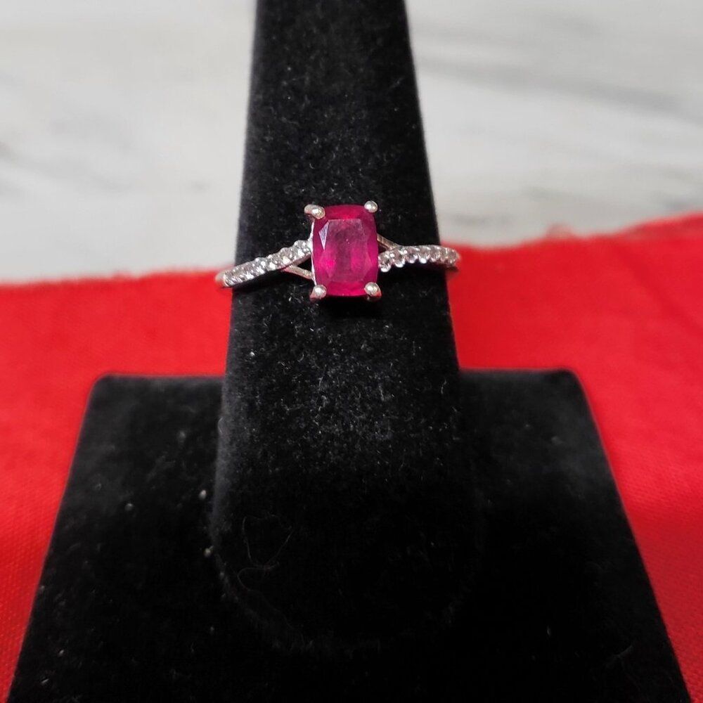 Niassa Ruby & Zircon Sterling Silver Ring